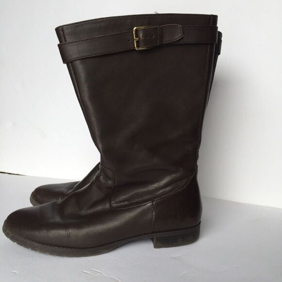 LAUREN RALPH LAUREN DARK BROWN MID - CALF BOOTS - Picture 2 of 8